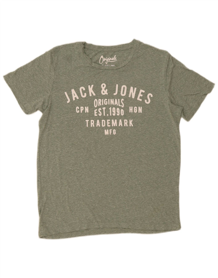 Ανδρικό γραφικό μπλουζάκι Jack & Jones Τοπ μικρού πράσινου πολυεστέρα