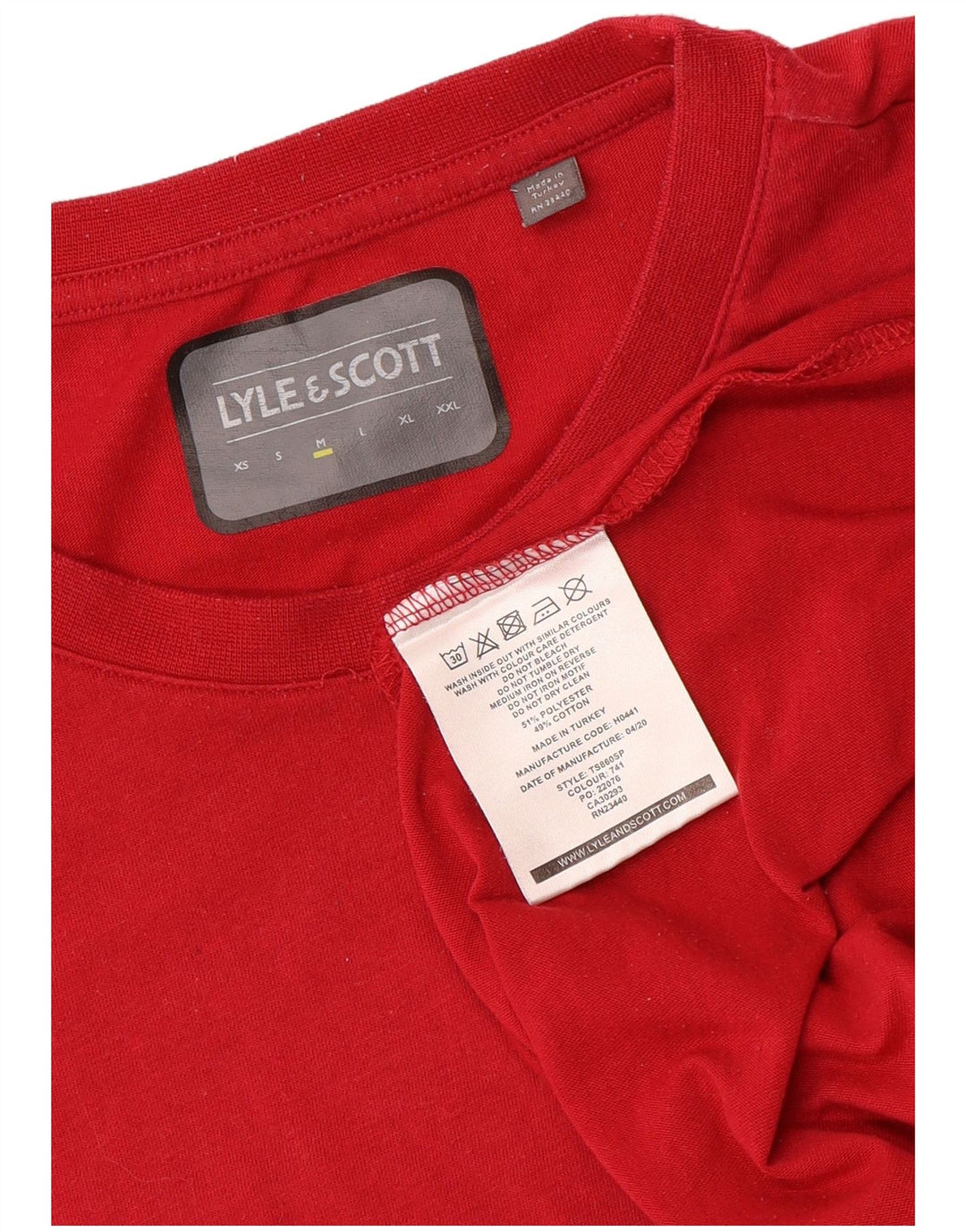 Ανδρικό T-Shirt Lyle & Scott Top Medium Red Polyester