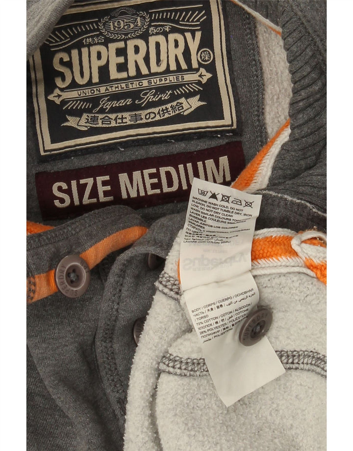 Ανδρικό φούτερ με λαιμόκοψη Superdry, μεσαίο γκρι βαμβακερό
