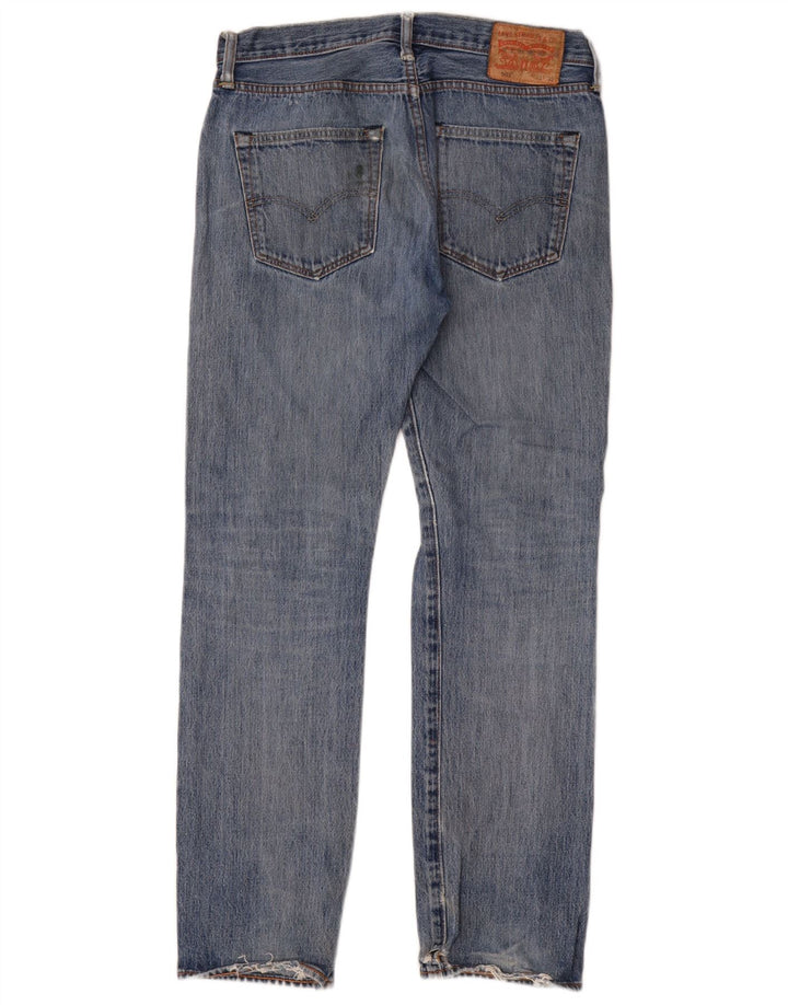 Levi's Mens 501 Distressed Straight Jeans W32 L32 Μπλε βαμβακερό