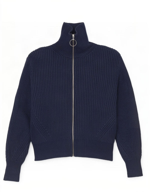 Marks & Spencer Γυναικείο πουλόβερ Crop Cardigan UK 12 Medium Navy Blue