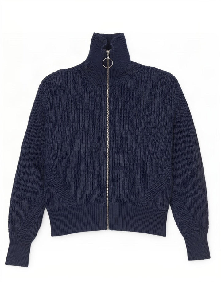 Marks & Spencer Γυναικείο πουλόβερ Crop Cardigan UK 12 Medium Navy Blue