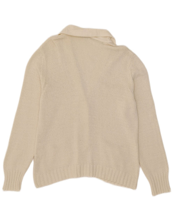 Γυναικείο πουλόβερ Glenfield Cardigan UK 18 XL Λευκό βαμβακερό