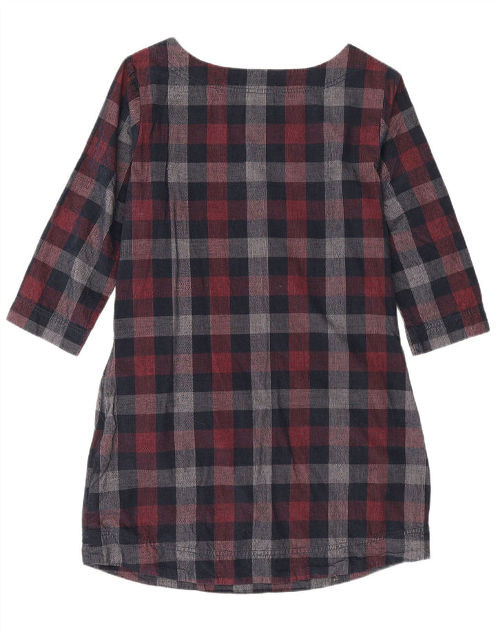 Weird Fish γυναικείο φόρεμα 3/4 Sleeve Shift UK 10 Small Navy Blue Check