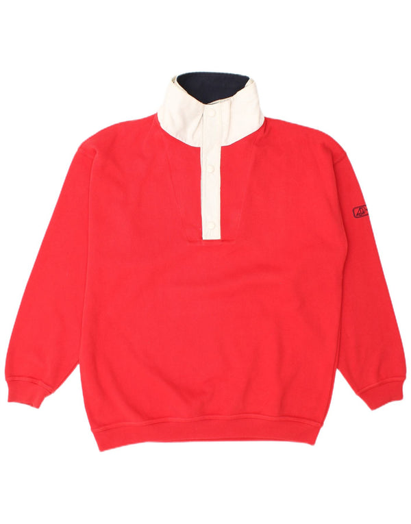 Ανδρική μπλούζα με λαιμόκοψη με κουμπιά Yachting Club Jumper με μεγάλο κόκκινο χρώμα