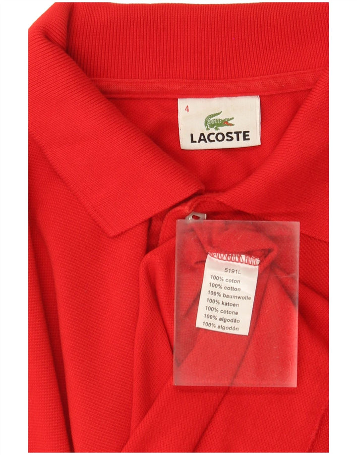 Ανδρικό πουκάμισο πόλο Lacoste Νούμερο 4 Μεσαίο κόκκινο βαμβακερό