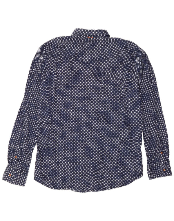Ανδρικό πουκάμισο Hugo Boss XL Navy Blue Geometric Cotton