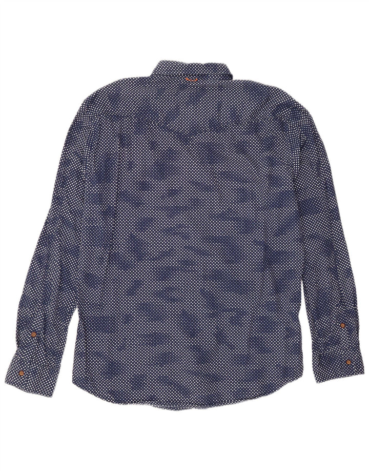 Ανδρικό πουκάμισο Hugo Boss XL Navy Blue Geometric Cotton