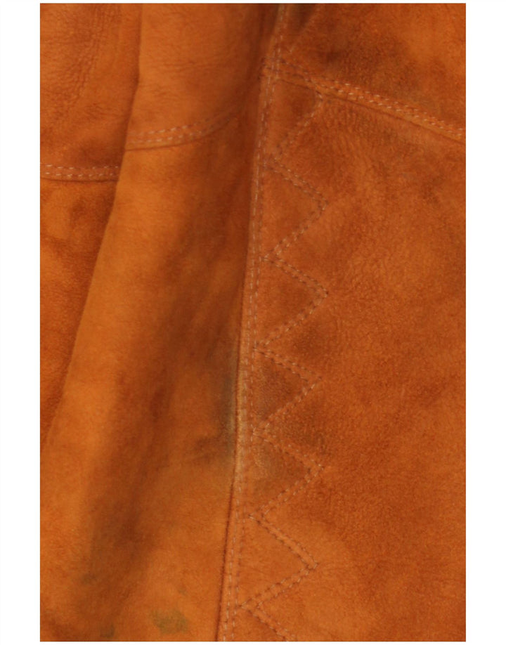 Vintage Γυναικείο παλτό Shearling Loose Fit IT 48 XL Δερμάτινο καφέ