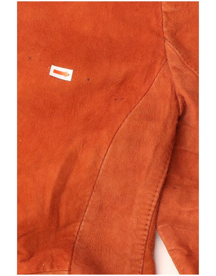 Vintage Γυναικείο Suede Jacket IT 38 XS Orange