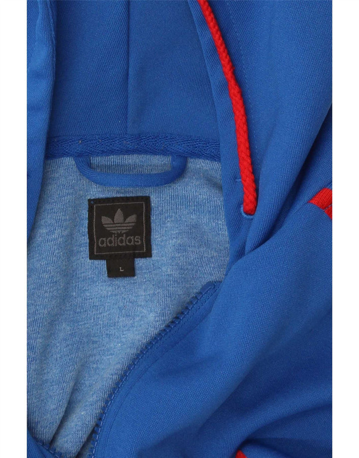 Ανδρικό πουλόβερ Adidas με φερμουάρ με κουκούλα μεγάλο μπλε