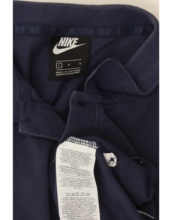 Ανδρικό μπλουζάκι πόλο Nike, μεγάλο μπλε ναυτικό βαμβακερό