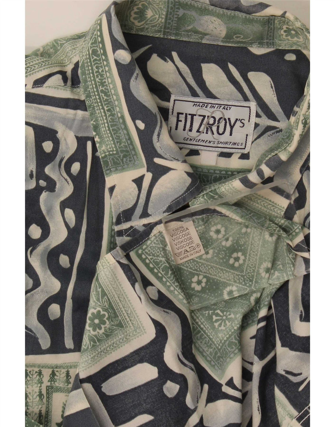 Ανδρικό κοντομάνικο πουκάμισο Fitzroy Μεγάλο πράσινο συνονθύλευμα βισκόζη