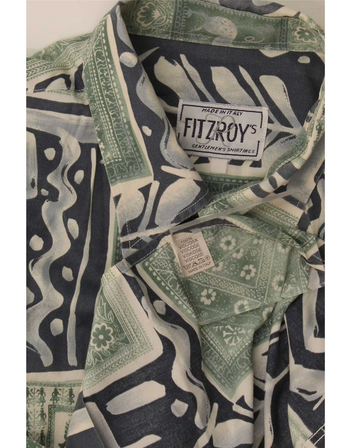 Ανδρικό κοντομάνικο πουκάμισο Fitzroy Μεγάλο πράσινο συνονθύλευμα βισκόζη