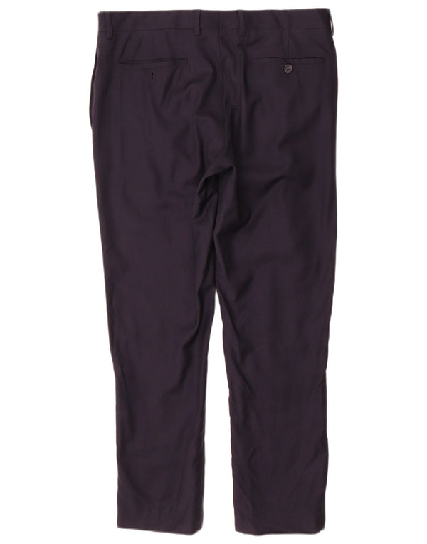 Emporio Armani Mens Straight Suit Trousers EU 48 Medium W34 L28 Navy Blue