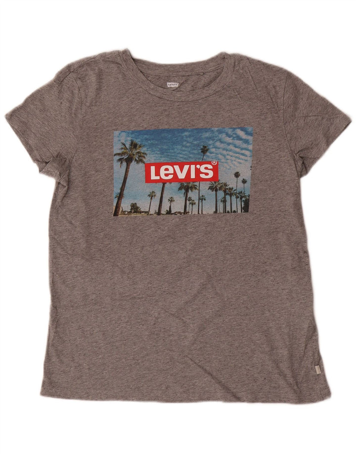 Γυναικείο γραφικό μπλουζάκι Levi's Top UK 14 μεσαίου γκρι βαμβακερό