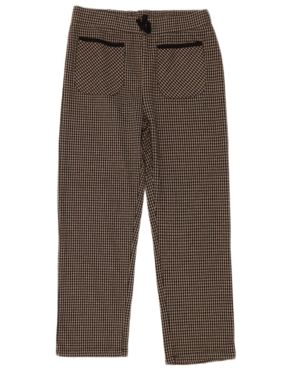 Zara Girls Straight Casual Παντελόνι 11-12 ετών W28 L22 Καφέ Houndstooth