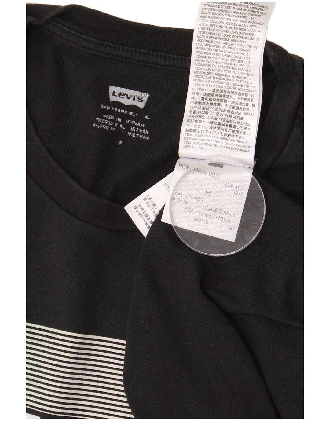 Ανδρικό γραφικό T-Shirt Levi's Top Μεσαίο μαύρο βαμβακερό