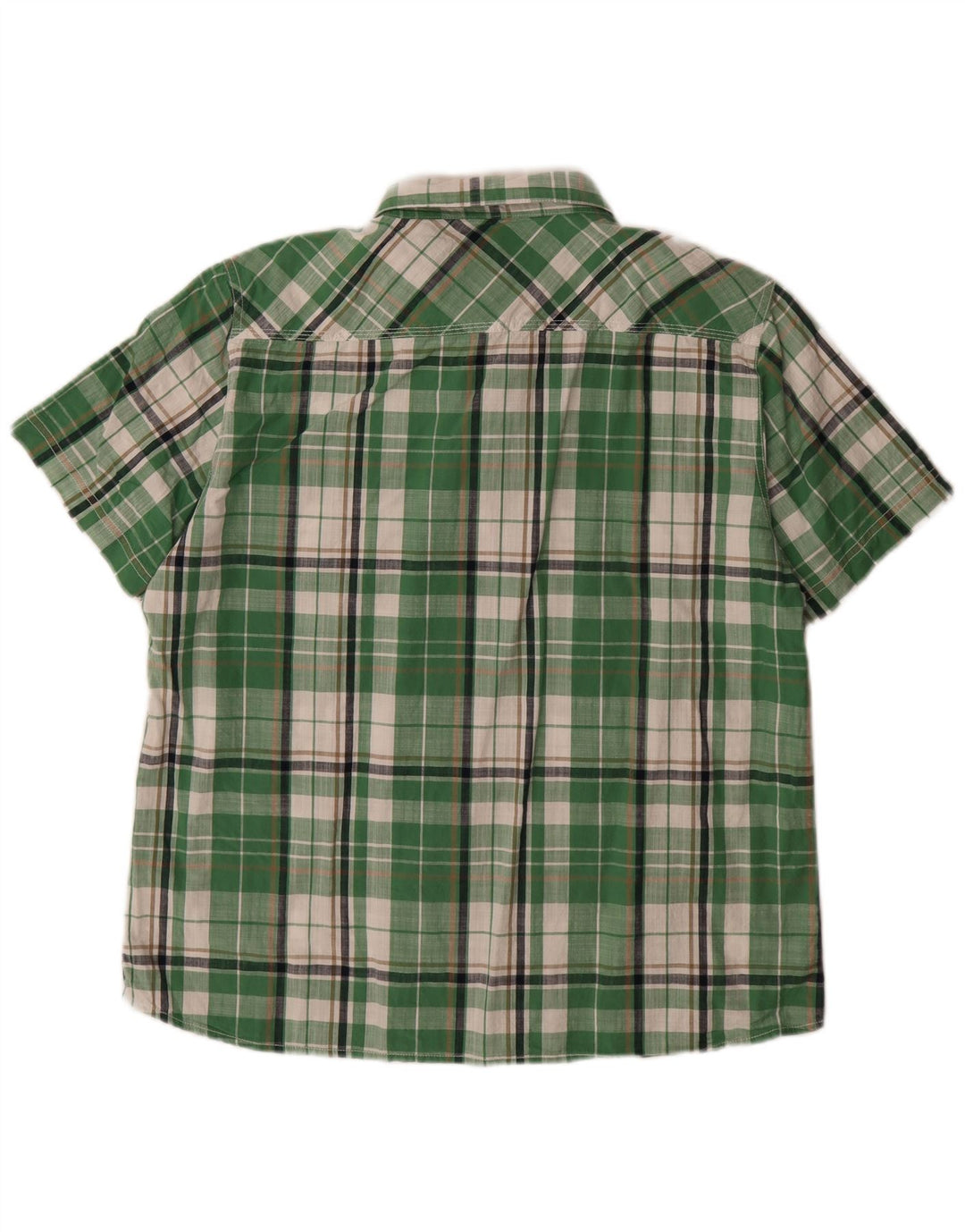 Ανδρικό κοντομάνικο πουκάμισο Weird Fish XL Green Check Cotton