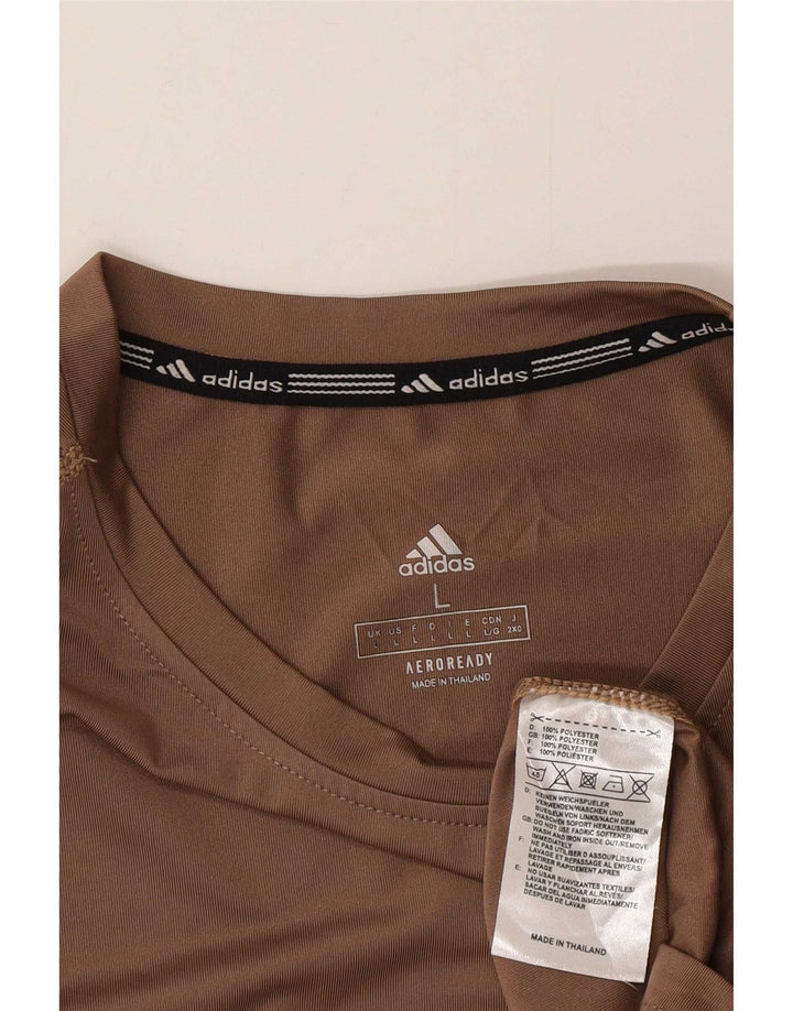 Γραφικό T-Shirt Adidas Ανδρικό Aeroready Top Large Brown Πολυεστέρας