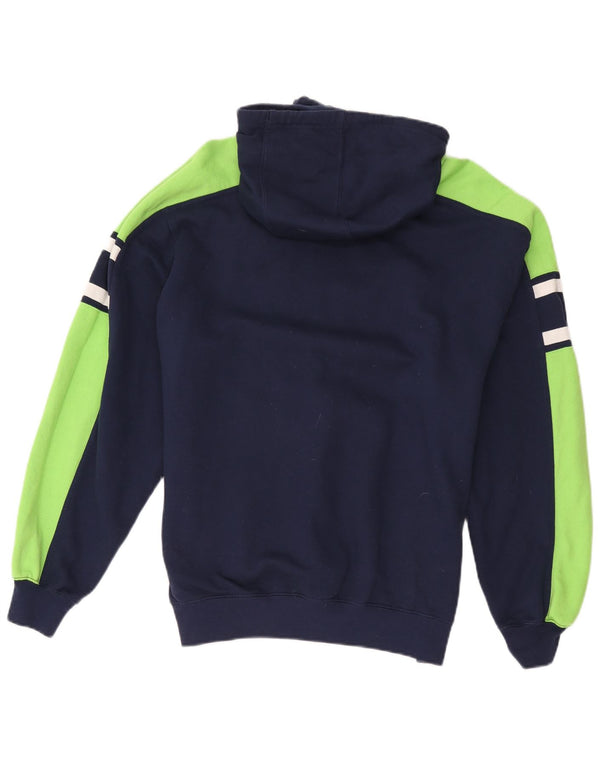 NFL Mens Seahawks Football Hoodie Jumper Small Navy Blue Colourblock