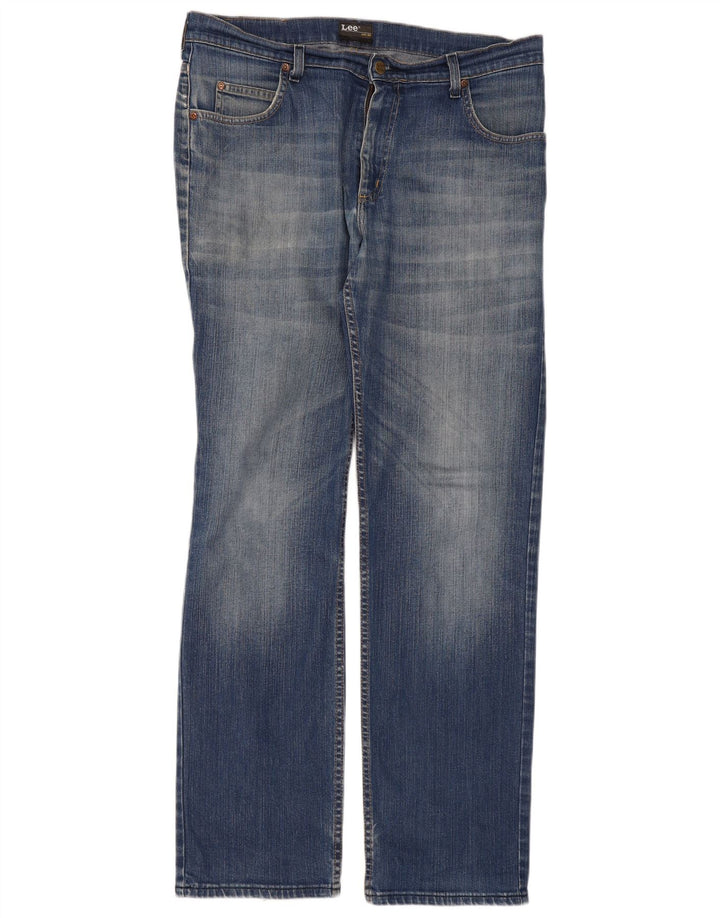 Lee Mens Brooklyn Straight Jeans W36 L34 Blue Cotton