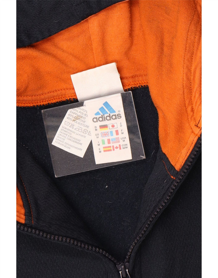 Ανδρικό κουκούλα με φερμουάρ Adidas, μεσαίο μπλε πολυεστέρας