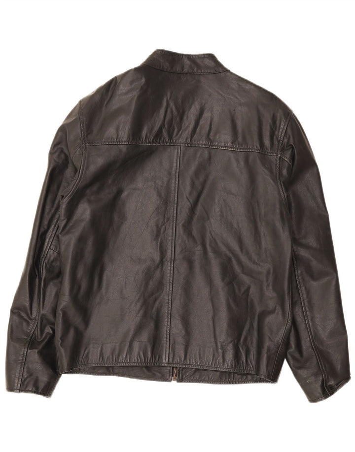 Lee Cooper Ανδρικό Δερμάτινο Μπουφάν UK 38 Medium Μαύρο ριγέ