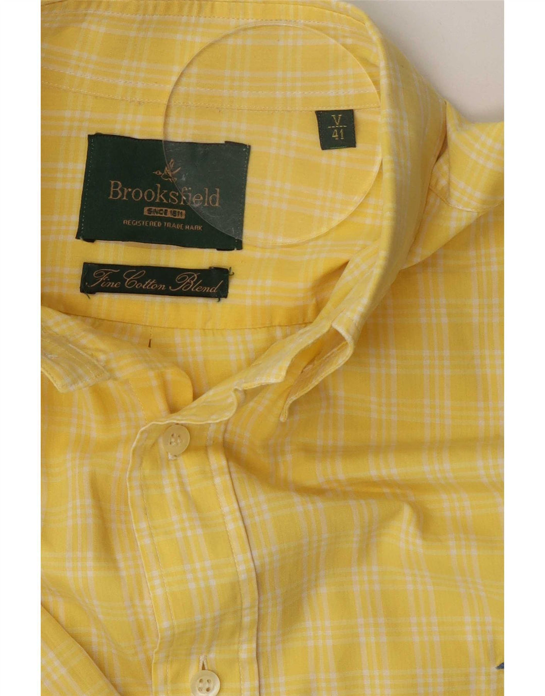 Brooksfield Ανδρικό πουκάμισο Μέγεθος 41 Large Yellow Check Cotton