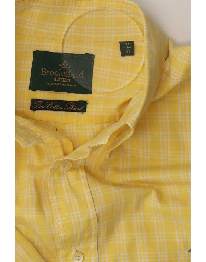 Brooksfield Ανδρικό πουκάμισο Μέγεθος 41 Large Yellow Check Cotton