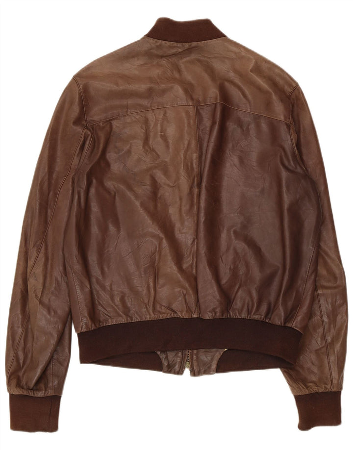 GALLOTTI Ανδρικό Bomber Δερμάτινο Μπουφάν IT 50 Large Brown Δερμάτινο
