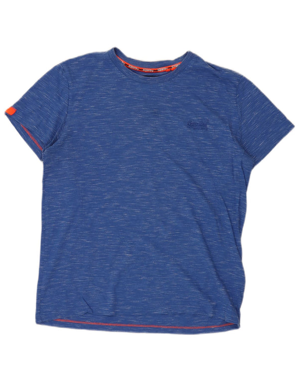 Ανδρικό T-Shirt SUPERDRY Top Large Blue Flecked Cotton