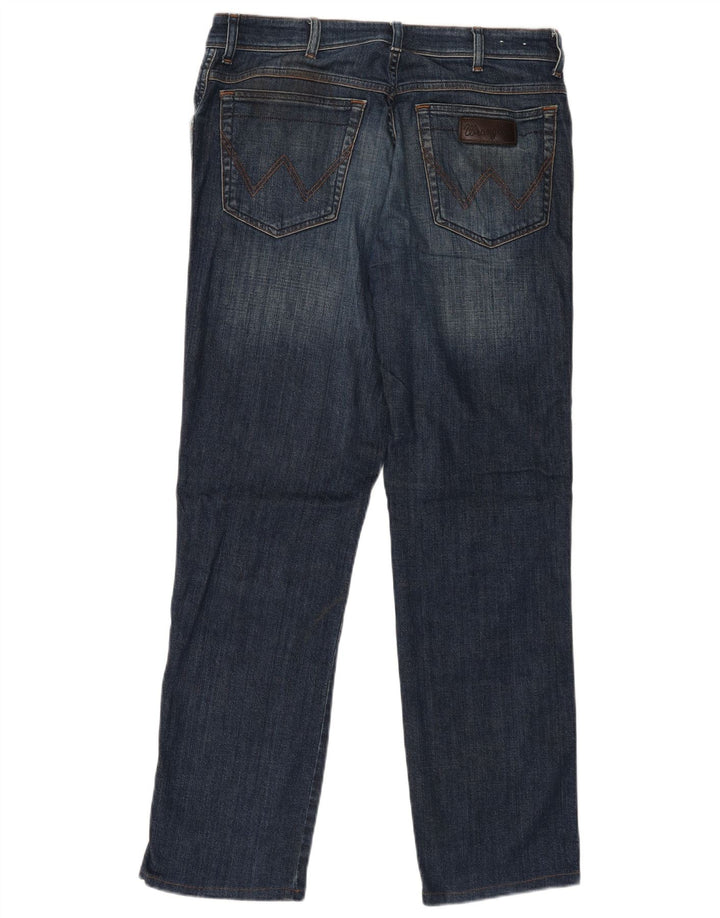 WRANGLER Mens Straight Jeans W34 L32 Blue Cotton
