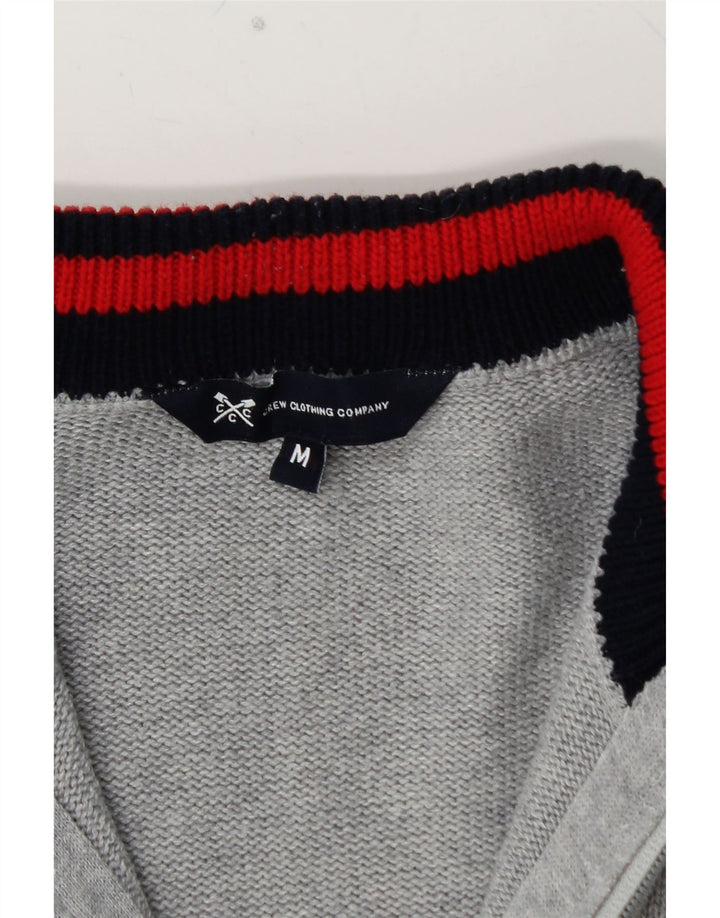 CREW CLOTHING Ανδρική ζακέτα πουλόβερ Μεσαίο γκρι βαμβακερό