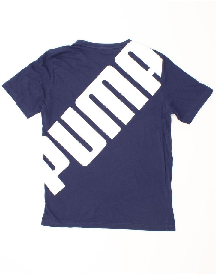 PUMA Mens Graphic T-Shirt Top Small Navy Blue Cotton Vintage Puma and Second-Hand Puma from Messina Hembry 