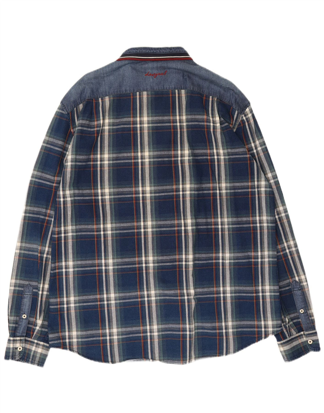 Ανδρικό πουκάμισο Desigual 2XL Navy Blue Check Cotton