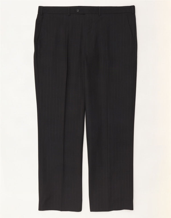 Ανδρικό ίσιο παντελόνι Marks & Spencer W40 L31 Grey Pinstripe Νέο μαλλί