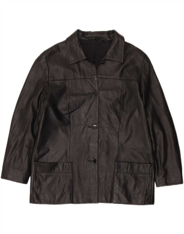 Vintage Γυναικείο Δερμάτινο Μπουφάν EU 42 Large Μαύρο