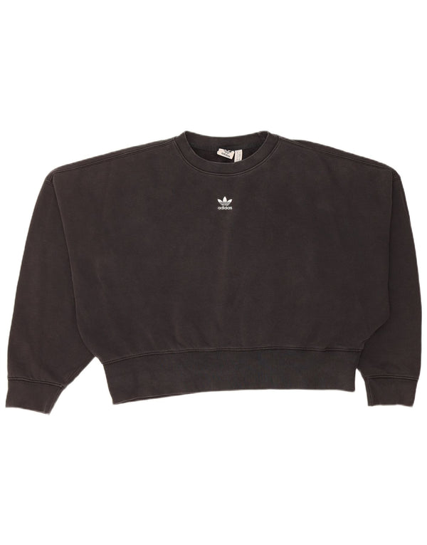 Γυναικεία φούτερ Adidas Crop Oversized Jumper UK 10 Small Black Cotton