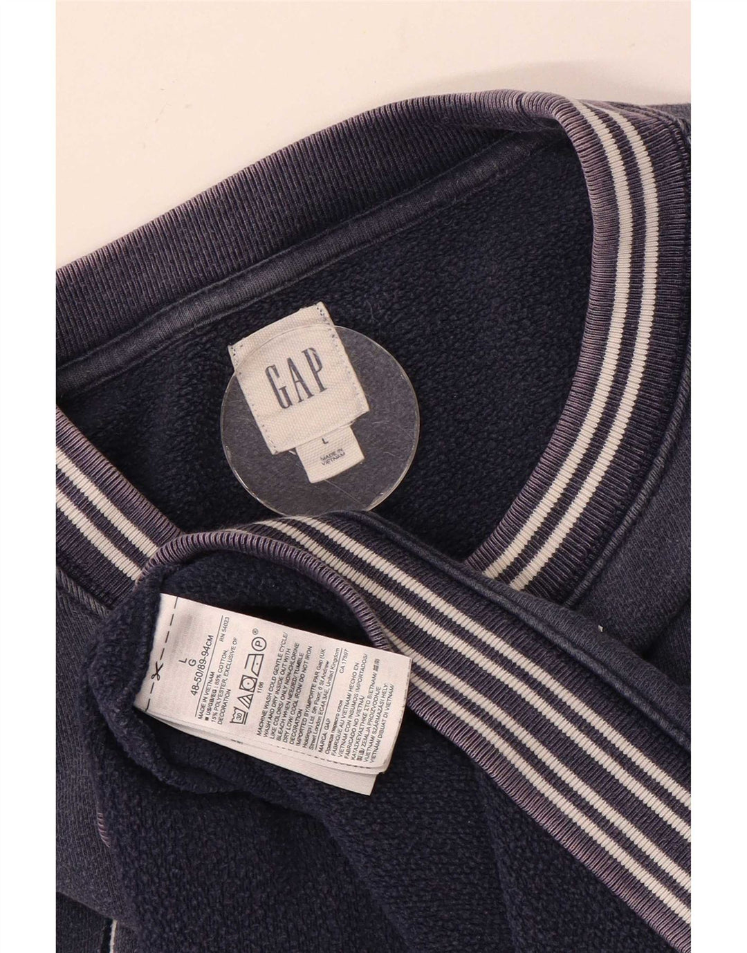 Ανδρικό γραφικό φούτερ Gap Jumper Μεγάλο μπλε ριγέ βαμβακερό