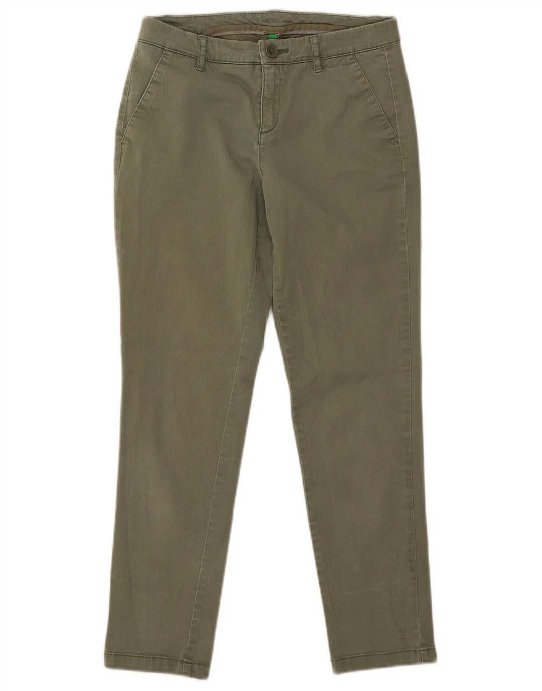 BENETTON Girls Slim Chino Παντελόνι 13-14 ετών W26 L26 Khaki