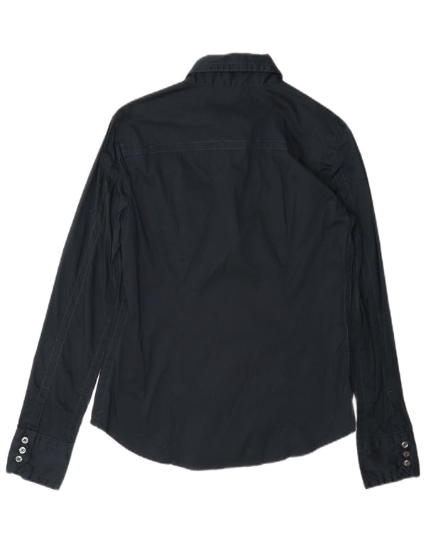 Γυναικείο πουκάμισο Benetton UK 10 Small Navy Blue Cotton