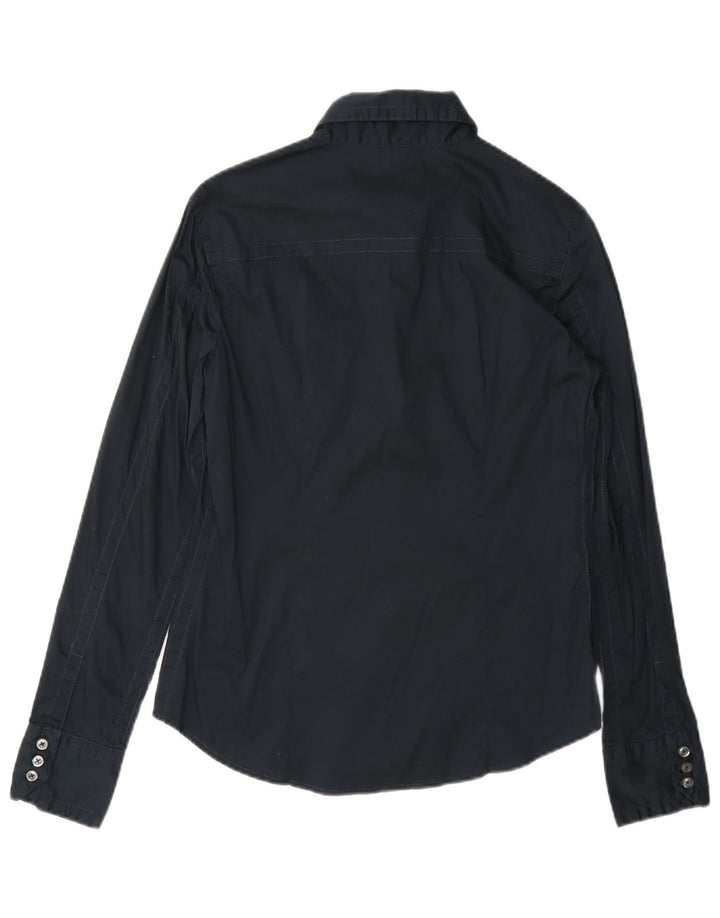 Γυναικείο πουκάμισο Benetton UK 10 Small Navy Blue Cotton