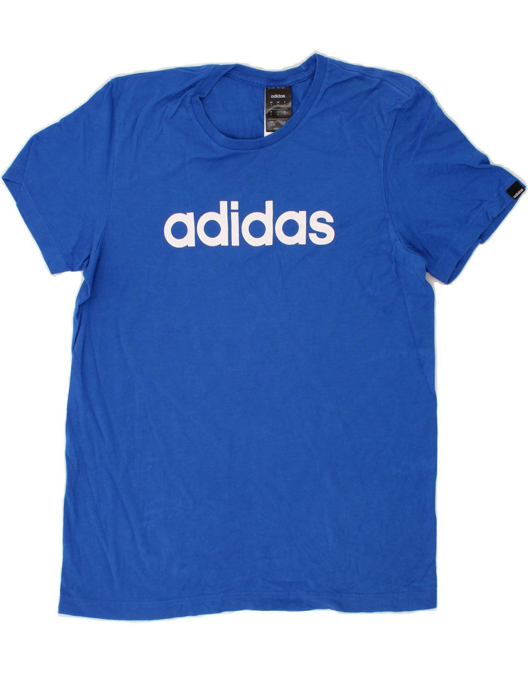 ADIDAS Mens Graphic T-Shirt Top Small Blue Cotton Vintage Adidas and Second-Hand Adidas from Messina Hembry 
