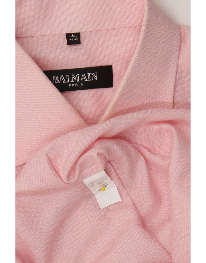 Ανδρικό πουκάμισο Balmain Μέγεθος 41/42 Μεγάλο Ροζ Βαμβακερό