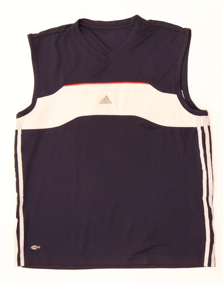 Adidas Ανδρικό γιλέκο Climacool Top Medium Navy Blue Colourblock Πολυεστέρας