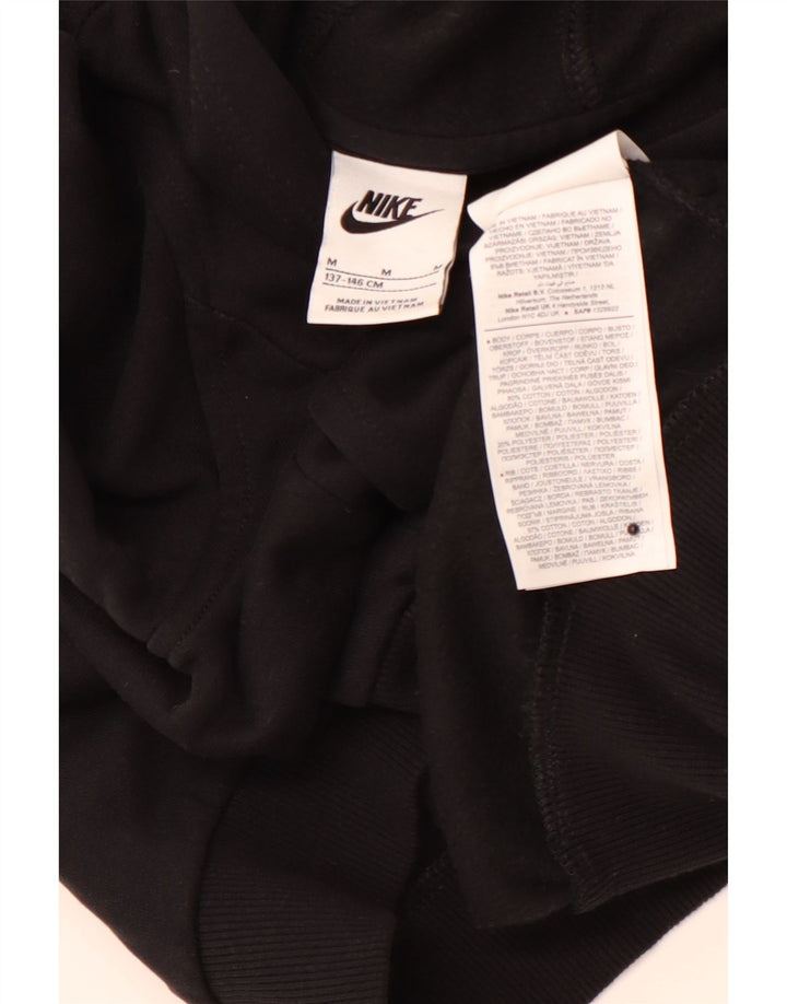 NIKE Girls Crop Graphic Hoodie Jumper 10-11 ετών Μεσαίο μαύρο βαμβακερό