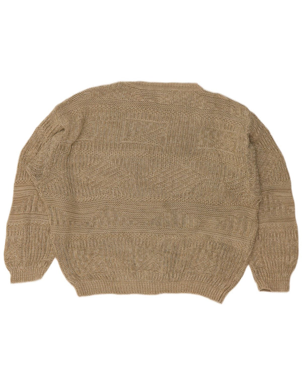 Ανδρικό πουλόβερ Benetton Loose Fit Boat Neck Jumper IT 48 Medium Beige βαμβακερό