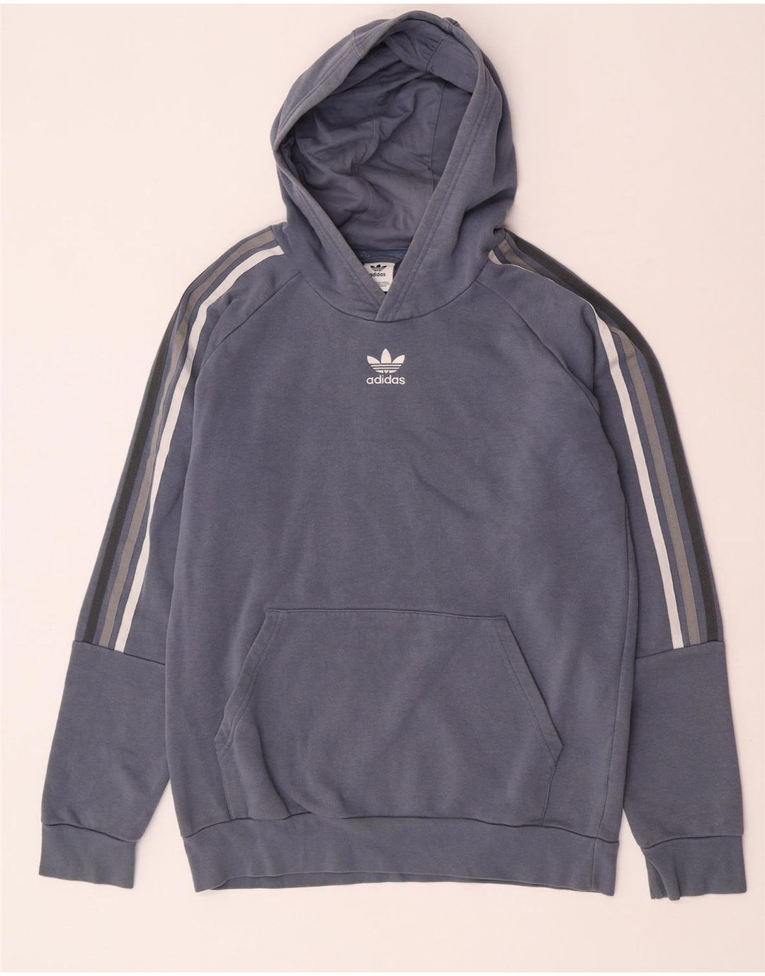 Adidas Boys Hoodie Jumper 15-16 Years Blue Cotton