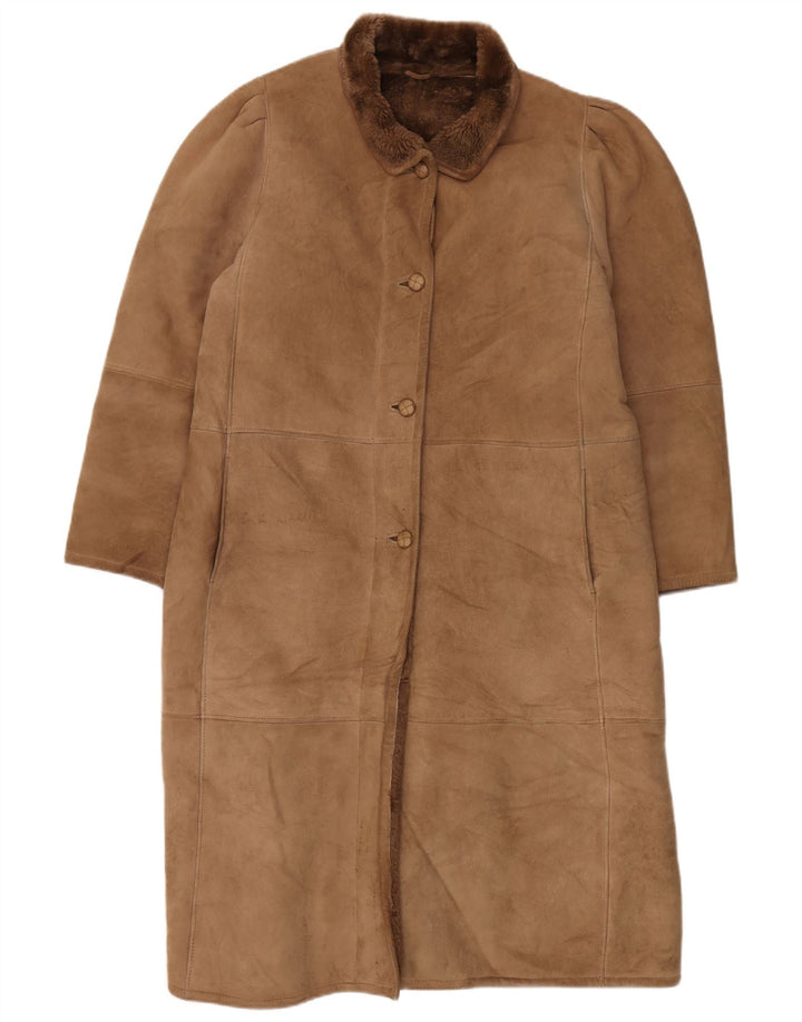 Vintage Γυναικείο Παλτό Shearling UK 16 Large Beige